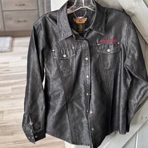 Harley Davidson Black Button Down size Large